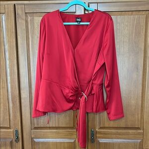 Red Wrap Blouse